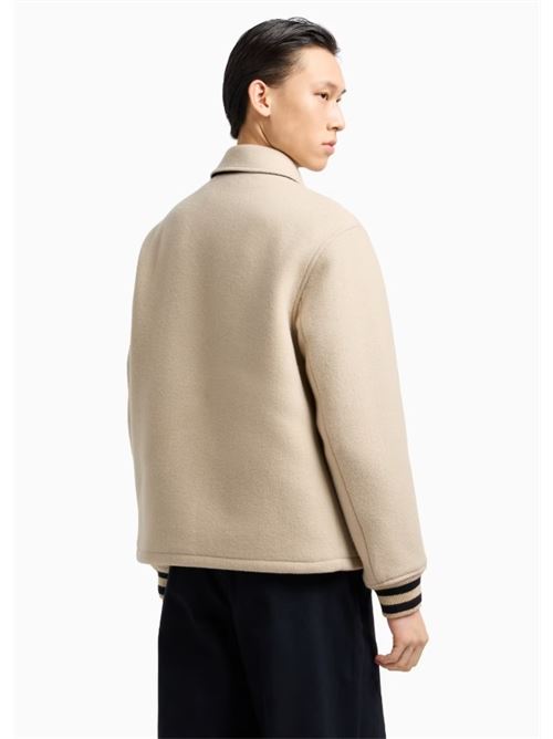 Blouson with snaps in wool cloth with maxi EA patch Emporio Armani | EM003125 AF17330.U1156